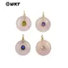 Wt-P2024 Colgante Redondo Clásico Retro Collar para Niñas Pendientes Accesorios Incrustados con Zirconia de Piedra Natural