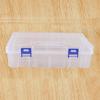 Caja pequeña de plástico transparente con doble hebilla azul, caja de almacenamiento experimental, instrumento de enseñanza