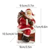 Decoraciones navideñas: Adorno de resina de Papá Noel rojo y dorado en chimenea para regalar, diseño exquisito para árbol de Navidad y exhibición de mesa