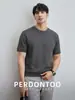 Camiseta de Manga Corta Gruesa de Lana y Seda Doble Cara para Hombre Capa Base Invierno Calentamiento Infrarrojo Lejano Top Térmico