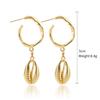 Aretes transfronterizos europeos y americanos nueva serie oceánica piedra natural bohemios concha marina juego de aretes concha perla