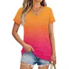 Transfronterizo 2024 Comercio Exterior Más Vendido Camiseta de Manga Corta para Mujer Estampado Digital 3D Bestseller Top Cuello en V Venta al por Mayor D Hecho Una Pieza