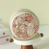 Caja Redonda de Hojalata con Relieve Tridimensional, Tarro para Comida de Conejo Pintado a Mano, Empaque para Galletas, Chocolate, Dulces
