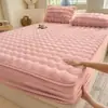 Protector de Colchón de Felpa de Conejo Grado A para Maternidad y Bebé Estilo Nuevo de Invierno Cubierta Acolchada de Felpa Plus Cubierta Completa Simmons Cubierta Antipolvo