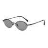 Gafas de Sol Semi-Rimadas de Titanio Puro 52 Montura Ovalada PJ75184 Estilo Old Money para Mujer Gafas de Sol con Protección UV MM98724 Modernas