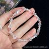 Manta de Cristal de Fresa Natural Suave Rosa Morado Perla Pulsera de Cristal Lujo Accesible Gama Alta Estilo Dulce Diseño de Nicho para Mujeres