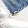 Pendientes Minimalistas Versátiles de Estilo Francés, Elegantes Pendientes Ovalados de Acero de Titanio Chapados en Oro de 18 Quilates, Pendientes de Aro Simples Versátiles de Lujo Ligero