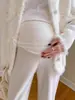 Pantalones de maternidad para otoño e invierno, forrados de polar y engrosados para uso en exteriores, nuevo modelo 2026, pantalones largos no restrictivos para el embarazo, pantalones suaves de pierna ancha