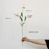 Flor Artificial de Lírio com 2 Cabeças Impressa em 3D de Alta Qualidade para Pendurar, Lírio Perfumado, Fotografia de Casamento, Decoração de Casa, Acessório para Arranjo de Flores