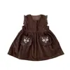 Vestido Coreano para Niñas, Colección Otoño 2025, Vestido Chaleco, Nuevo y Elegante Vestido Bordado para Bebés en Otoño