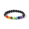 Nueva pulsera de piedra natural de venta caliente transfronteriza 2024 accesorios de joyería de aleación pulsera tejida de ojo de tigre de piedra volcánica con cuentas