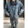 Chaqueta de trabajo azul Detroit, chaqueta corta de béisbol retro americana para hombre primavera/otoño, chaqueta vaquera de corte limpio