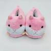 Inverno dos desenhos animados hamster chinelos de pelúcia engrossado bonito grande cabeça hamster casa quente antiderrapante saco de chão sapatos de algodão calcanhar