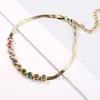 Pulsera Retro Francesa para Mujer de Acero de Titanio Pulsera de Cristal Colorido Diseño de Nicho ins Sentido de Diseño Simple Todo-partido Pulsera Blanca