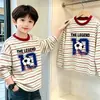 Camiseta base de rayas para niño, de algodón puro, manga larga, estilo nuevo para primavera y otoño