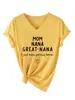 Mamá nana bisabuela Amazon eBay sitio independiente camiseta casual y cómoda de mujer con cuello en V y manga corta