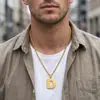 Colar Pingente de Aço Titânio Europeu e Americano Color-Preserving 26 Letras Aço Inoxidável, Corrente de Clavícula Marca Tendência Personalizada Joias Hip-Hop