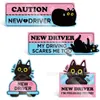 Adesivos Magnéticos para Carro Refletivos de Explosões Transfronteiriças Adesivos de Carro Cartoon em Formato de Favo de Mel e Carvão Adesivos para Carro de Estagiário Adesivos para Para-choque de Motorista Novato