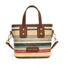 Bolsas de Mano Tejidas de Moda de Verano para Mujer 2024 Nuevo Bolso Cruzado de Rayas Coloridas Bolso de Hombro Estilo Vacaciones Junto al Mar