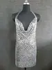 Fabricante 2025 Suministro Transfronterizo Amazon Sexy Metal Lentejuelas Escote Profundo Tirantes Vestido Sexy Lbz1352