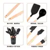 Conjunto Personalizado de Utensílios de Cozinha de Silicone, Ferramentas de Cozinha, Colher de Cozinha Antiaderente com Caixa de Armazenamento, Espátula e Colher, Transfronteiriço