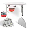 Mesa Dobrável Mesa de Jantar Mesa Redonda Doméstica Moldagem por Sopro Mesa de Feira Dobrável Mesa Redonda Mesa de Jantar para Apartamento Pequeno Portátil