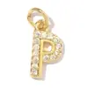 Rhinestone Europeu e Americano Vinte e Seis Letras DIY Pingente de Zircônia de Cobre para Mulheres Banhado a Ouro Real 18K A-Z Colar Brinco Joia Charme