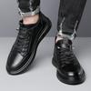 Zapatillas Casuales para Hombre, Zapatos de Cuero Transpirables de Altura Aumentada para Negocios 2026 Nuevos Zapatos Slip-On de Suela Suave con Peluche para Reparto