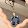 Auriculares Perforados de Oreja de Gato Pintados de Dibujos Animados Coloridos, Accesorios de Cadena para Teléfono con Cuentas, Materiales para Accesorios de Cadena de Bolso Llavero DIY