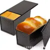 Caixa Dourada Ondulada para Torrada Transfronteiriça 450g Forma Antiaderente para Pão de Forma com Tampa Ferramentas de Assar para Forno