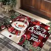 Tapete de Natal transfronteiriço personalizável absorvente antiderrapante resistente à sujeira tapete de chão para porta de entrada tapete de chão de Natal atacado