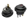 Interruptor basculante iluminado circular de 20 mm con base roscada, de tres pines, de dos posiciones, interruptor de encendido/apagado de alimentación automotriz