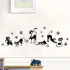 Silueta de gatito linda simple de dibujos animados pegatinas de pared autoadhesivas estilo ins decoración de pared de fondo de habitación pegatinas ZN0969Q