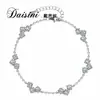 Daisini nuevo brazalete geométrico de plata de ley S925 con diamante color D de cuatro garras, joyería de moda personalizada al por mayor