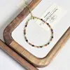 Collar de Piedras Naturales con Cuentas Estilo Maillard Lujo Ligero, Cadena Versátil para Clavícula Cadena para Suéter Elegante Vintage Tendencia de Moda para Mujer