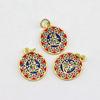 Colgante diario dorado de cloisonné goteado de aceite de estilo antiguo de doble cara hecho a mano pulsera diy borla accesorios para llavero