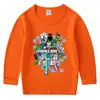 Camiseta de Algodão Infantil Primavera e Outono Gola Redonda Base Manga Longa Top Camisa Base Meu Mundo Camiseta de Bebê para Meninos Tendência
