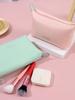 Nueva Bolsa Dumpling de PU, Bolsa de Cosméticos de Viaje Simple y a la Moda, Color Puro Gran Capacidad Portátil Impermeable Bolsa de Cosméticos para Artículos de Aseo
