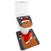 Juego de Baño Navideño Transfronterizo Muñeco de Nieve Navideño Anciano sin Rostro Reno Cubierta de Inodoro Tapete de Piso Juego Decorativo de Dos Piezas