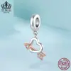 Pingente Flecha do Amor em Prata de Lei S925 Aiful Moda Flecha de Cupido em Formato de Coração Acessórios para Joias Artesanais com Contas