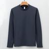 Camiseta Base Térmica de Manga Longa Cor Sólida Roupa Externa com Forro de Lã para Homens, Camisa Base para Pássaros de Alta Qualidade, Par