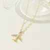 Colar Pingente de Avião 3D Personalizado Hip-Hop Cravejado com Diamantes para Mulheres, Corrente de Suéter da Moda, Joia de Venda Quente Transfronteiriça Europeia e Americana