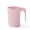 Taza para Cepillo de Dientes de Trigo Taza de Dientes con Popote de Plástico Taza Sencilla para Cepillado de Dientes Taza para Enjuague Bucal Taza para Enjuague Bucal con Asa Creativa Taza para Lavar