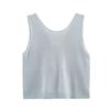 Venta al por mayor transfronteriza Estilo europeo y americano Moda de verano 2025 Chaleco de punto con cuello redondo sin mangas y lazo en la espalda para mujer E74677