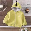 Ropa Exterior de Felpa Ollie para Niños Nuevo Estilo de Invierno Chic Ropa de Otoño/Invierno para Bebés Sudadera con Forro Polar para Niños Chaqueta de Dinosaurio de Dibujos Animados Moderna