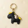 Hazte Rico Inmediatamente Colgante de Llavero para Coche Hecho a Mano de Cuero de Vaca Cuerda de Llavero Elegante Simple Exquisito para Pareja Hombre y Mujer
