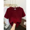 Camiseta Casual de Manga Corta Holgada Talla Grande Color Sólido Simple Estilo Coreano de Verano 160g Ligeramente Transparente Algodón Copo de Nieve Cuello Redondo