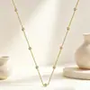 Collar Minimalista Francés Transfronterizo, Diseño de Nicho con Diamantes y Diamantes Mixtos, Cadena para Clavícula, Collar de Alta Gama, Joyería de Acero Inoxidable para Mujer
