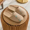 Zapatillas chinas de primavera y verano, todo lino, para interior, mujer, antideslizantes, de verano, para oficina, pareja, sandalias de suelo para hombre