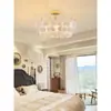 Luminária de teto minimalista Bauhaus para quarto, luminária de iluminação para ambiente de luxo francês de alta qualidade com pétalas de vidro de espectro total para proteção ocular
